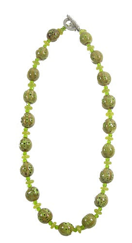 Ceramic Serpentine Jade Crystal Necklace