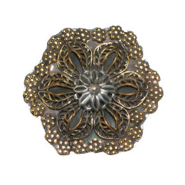 Brass Filagree Flower Ring