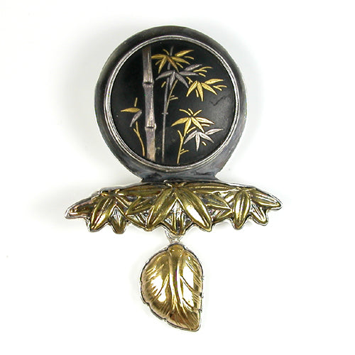 Vintage Japanese Metal of Bamboo Shoots Pin - Pendant