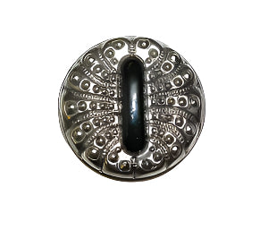 Vintage Button, Rhodium over Sterling Silver Ring