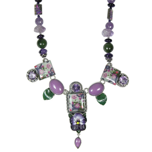 Handmade Tile Phosphosiderite Amethyst Sterling Silver