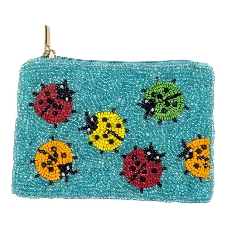 Hand Beaded Coin Purse GF5160 Ladybugs