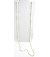 60 Inch Knotted Mother of Pearl Beaded Infinity Necklace