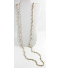 60 Inch Knotted Mother of Pearl Beaded Infinity Necklace