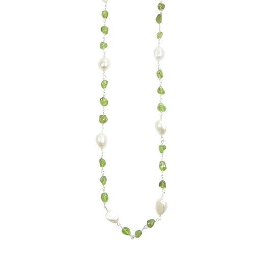 Peridot Sterling Silver Beaded Necklace