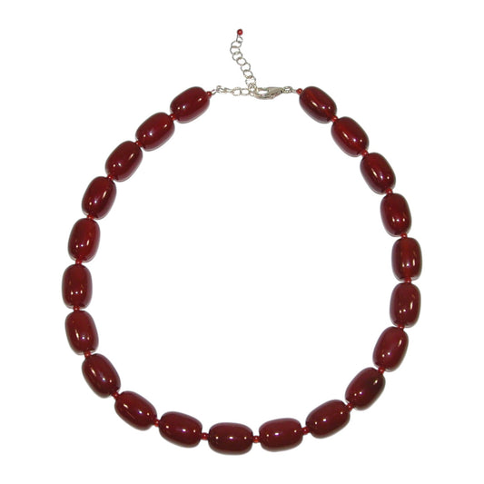 Amber Sterling Silver Beaded Necklace