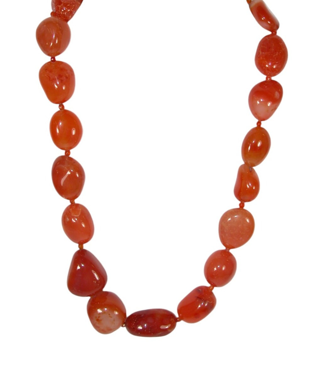 Strung Necklace with Carnelian Gemstone Necklace
