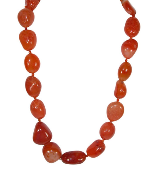 Strung Necklace with Carnelian Gemstone Necklace