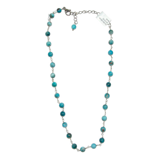 Apatite Beaded Sterling Silver Necklace