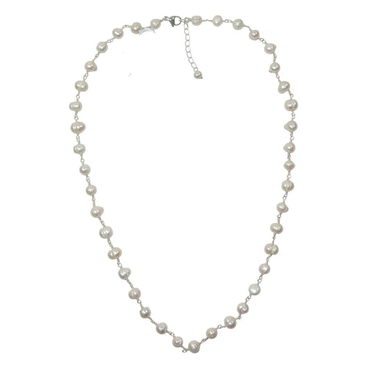 Freshwater Pearl Beaded Sterling Silver Necklace