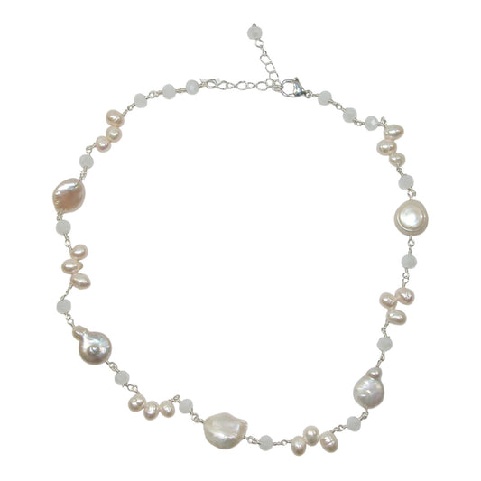 Freshwater Pearl Beaded Sterling Silver Necklace