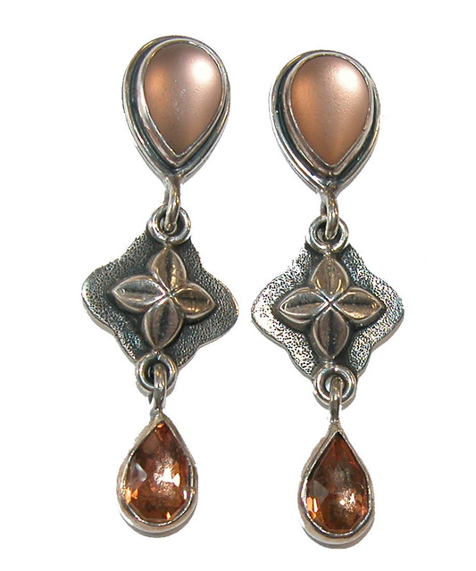 18446 Quartz and Foil Under Quartz Sterling Silver Earring