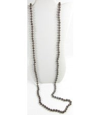 60 Inch Knotted Red Snowflake Agate Beaded Infinity Necklace