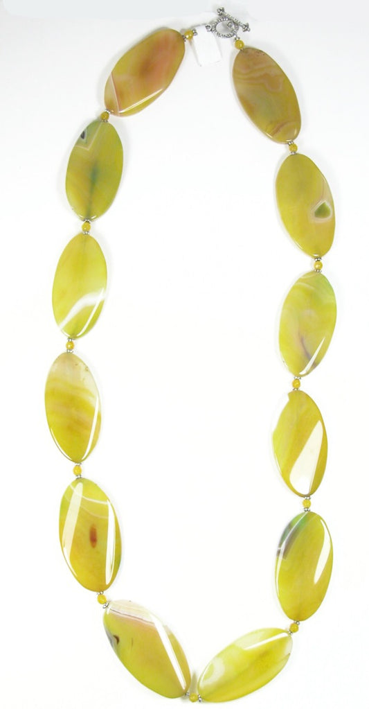 Yellow Agate Long Necklace