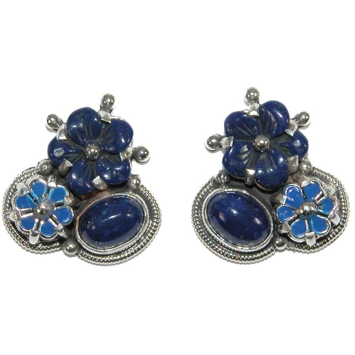 Enamel discount silver earrings