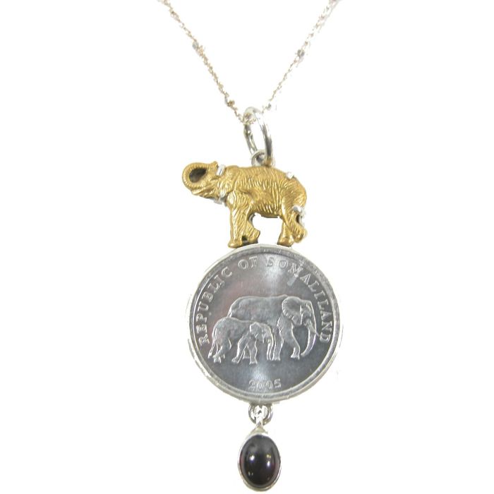 Garnet store elephant necklace